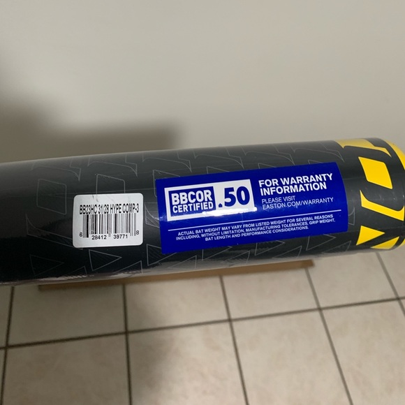 BRAND NEW IN BOX 2023 EASTON BB23HC Hype Comp -3 BBCOR Baseball Bat Black Yellow - Picture 12 of 12